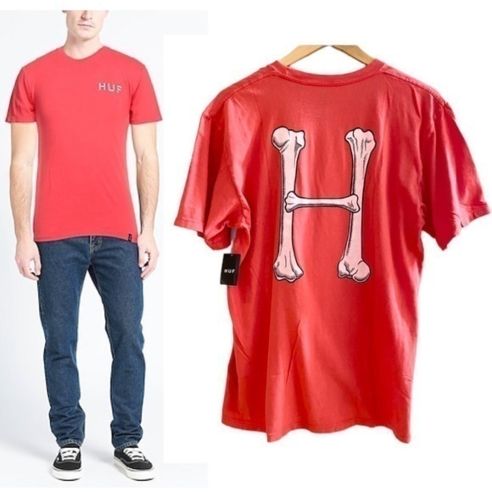 NWT HUF Boner Classic Tee Size Medium in Cayenne